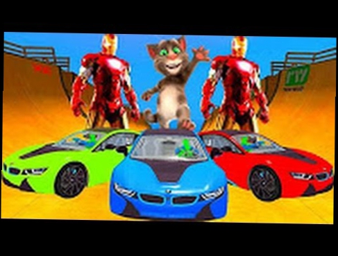 Говорящий Кот Том Железный Человек БМВ Машины Монстр Трак | Кот Том Игровой Мультик | Детские Песни