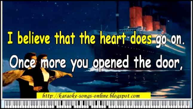 Подборка Celine Dion My heart will go on karaoke instrumental with lyrics on the screen