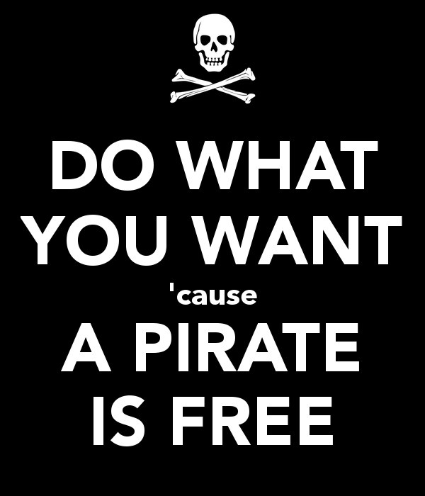 Do what you want, 'cause a pirate is free,