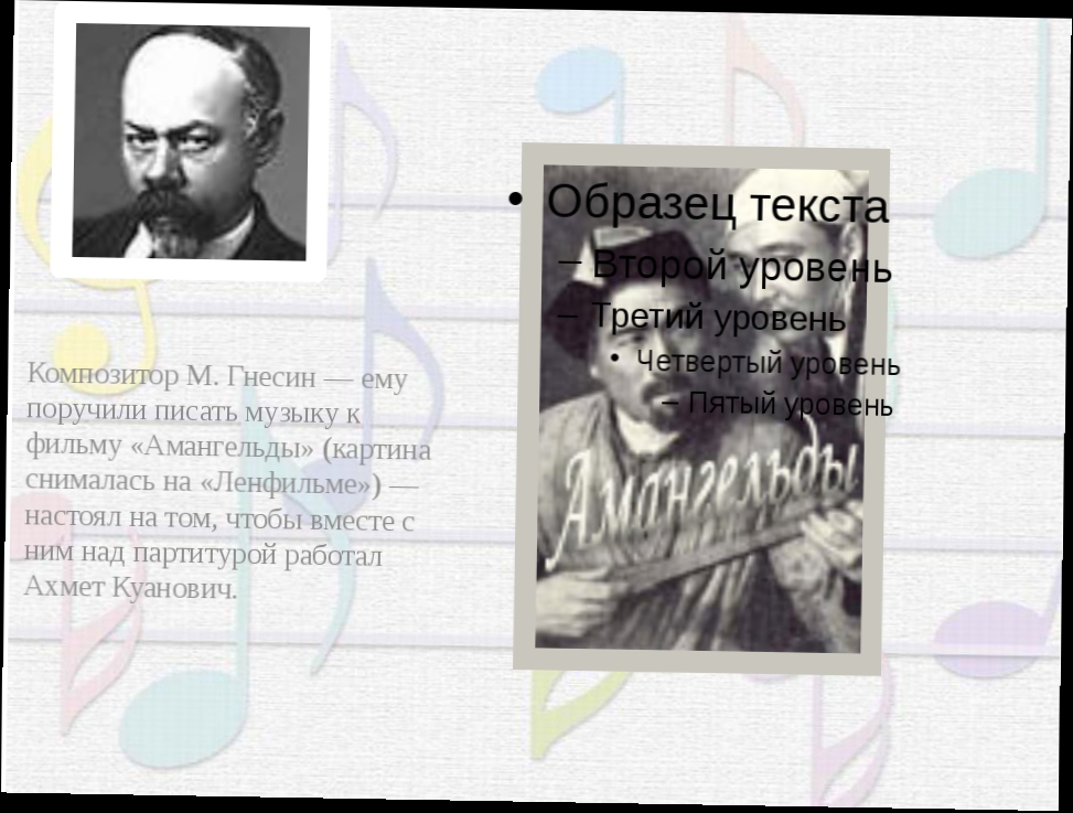 Композитор М. Гнесин — ему поручили писать музыку