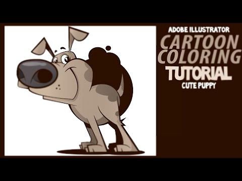 Illustrator Cartoon Tutorial: Coloring your Cartoon Puppy