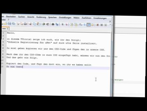 uCoz Tutorial - Script Schnelle Registrierung im uNet