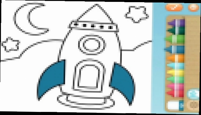 Подборка Раскраски для детей - Раскрашиваем робота и космическую ракету. Видео для малышей