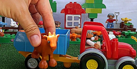 Подборка ✿♫ Лего Трактор на Лего Ферме и Домашние животные - песенка А у дедушки есть ферма